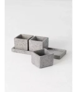 SULLIVANS Cement Flower Pots Tray -Set of 3 -Vigoro sales Store cement sullivans plant pots cmt1130 4f 1000