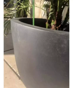 KANTE 21.7 in. H Round Charcoal Concrete/Fiberglass Indoor Outdoor Modern Tall Planter -Vigoro sales Store charcoal kante plant pots osc0066a c60121 66 1000