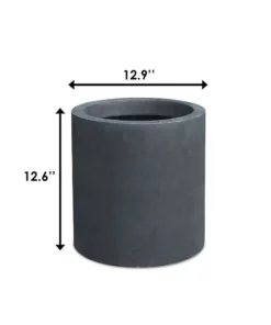 KANTE 12.9 in. W Round Charcoal Concrete/Fiberglass Indoor Outdoor Elegant Planter -Vigoro sales Store charcoal kante plant pots osc0119b c60121 4f 1000