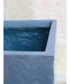 KANTE 20 in. H Square Charcoal Lightweight Concrete/Fiberglass Indoor Outdoor Elegant Tall Planter -Vigoro sales Store charcoal kante plant pots osf0002a c60121 31 1000