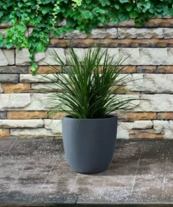 KANTE 9 in. H Charcoal Concrete and Fiberglass Round Bowl Planter, Outdoor Indoor Large Planters Pots with Drainage -Vigoro sales Store charcoal kante plant pots rc0050a c60121 4f 1000
