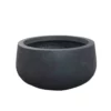 KANTE Medium 10 in. Tall Charcoal Lightweight Concrete Round Outdoor Bowl Planter