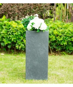 KANTE 28 in. Tall Charcoal Lightweight Concrete Rectangle Modern Outdoor Planter 11 KANTE 28 in. Tall Charcoal Lightweight Concrete Rectangle Modern Outdoor Planter -Vigoro sales Store charcoal kante plant pots rf0002c c60121 1f 1000