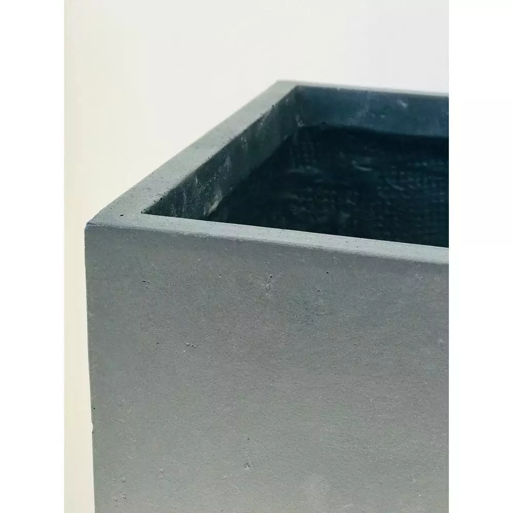 KANTE 28 in. Tall Charcoal Lightweight Concrete Rectangle Modern Outdoor Planter 8 KANTE 28 in. Tall Charcoal Lightweight Concrete Rectangle Modern Outdoor Planter - Image 6