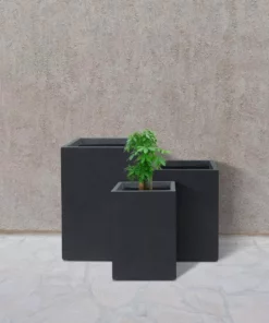 KANTE 19", 16" and 13"H Charcoal Finish Concrete Tall Square Set of 3, Outdoor Indoor Lightweight Planters w/ Drainage Hole 17 KANTE 19", 16" and 13"H Charcoal Finish Concrete Tall Square Set of 3, Outdoor Indoor Lightweight Planters w/ Drainage Hole -Vigoro sales Store charcoal kante plant pots rf0007abc c60121 76 1000