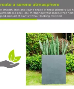 KANTE 26.8 in. Tall Charcoal Lightweight Concrete Modern Long and High Rectangle Planter -Vigoro sales Store charcoal kante plant pots rf0111a c60121 1f 1000