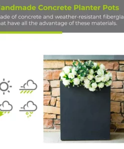 KANTE 26.8 in. Tall Charcoal Lightweight Concrete Modern Long and High Rectangle Planter -Vigoro sales Store charcoal kante plant pots rf0111a c60121 4f 1000