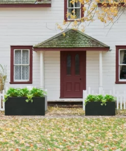 KANTE 31.4 in. & 23.6 in. L Rectangular Charcoal Lightweight Long Low Planters w/Drainage Hole (Set of 2), Outdoor/Indoor -Vigoro sales Store charcoal kante plant pots rf0147ab c60121 fa 1000