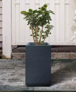 KANTE 27.6 in. H Square Charcoal Concrete and Fiberglass Tall Planter Outdoor Indoor Lightweight Plant Pots -Vigoro sales Store charcoal kante plant pots rf0222c c60121 1f 1000