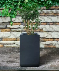 KANTE 27.6 in. H Square Charcoal Concrete and Fiberglass Tall Planter Outdoor Indoor Lightweight Plant Pots -Vigoro sales Store charcoal kante plant pots rf0222c c60121 44 1000