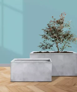 KANTE 31" and 23"L Rectangular Large Concrete Long Box Planters Set of 2, Outdoor/Indoor Strong UV Resistant w/Drainage Holes -Vigoro sales Store concrete kante plant pots rf0104ab c81921 fa 1000