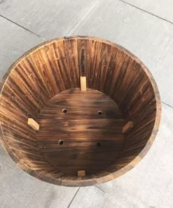 Vigoro 25.98 in. Dia x 16.54 in. H Round Wooden Barrel Planter -Vigoro sales Store dark wood vigoro barrel planters hl6642 a0 1000