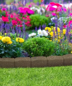 Vigoro Roman Stone 48 in. Rubber Garden Edging Earth (Pack of 2) -Vigoro sales Store earth vigoro rubber edging mt5001789cm 4f 1000