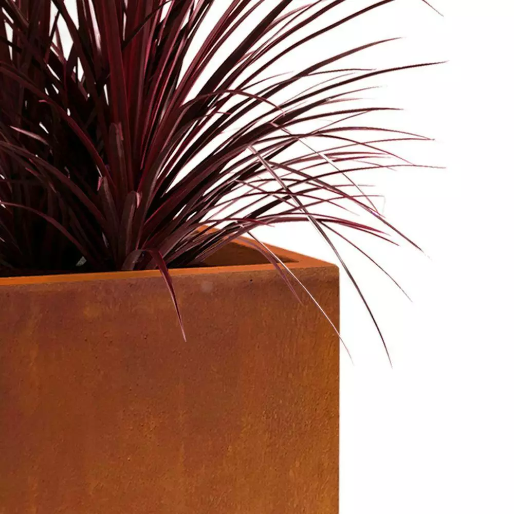 KANTE 16in.H Square Faux Weathering Steel Finish Lightweight Concrete Durable Elegant Planter w/Drainage Hole, Home and Garden 7 KANTE 16in.H Square Faux Weathering Steel Finish Lightweight Concrete Durable Elegant Planter w/Drainage Hole, Home and Garden - Image 5