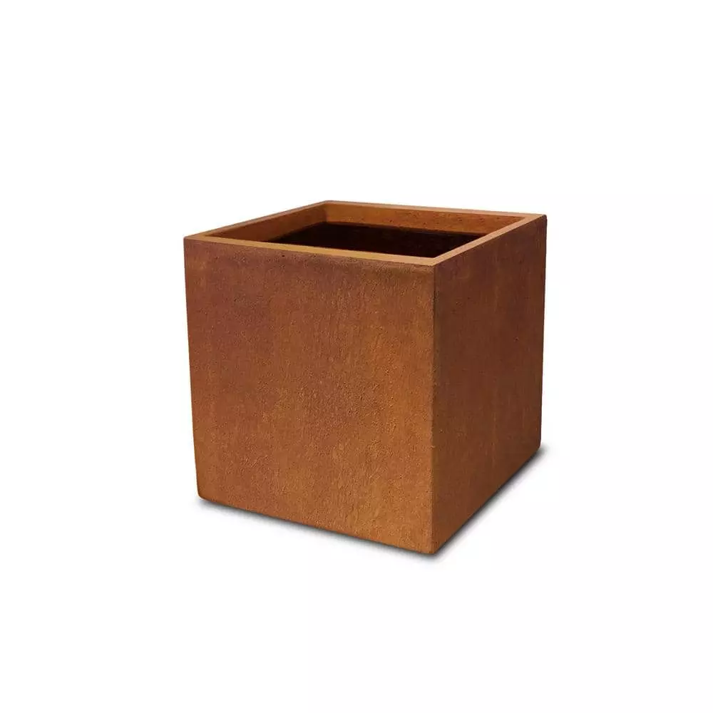 KANTE 16in.H Square Faux Weathering Steel Finish Lightweight Concrete Durable Elegant Planter w/Drainage Hole, Home and Garden 3 KANTE 16in.H Square Faux Weathering Steel Finish Lightweight Concrete Durable Elegant Planter w/Drainage Hole, Home and Garden