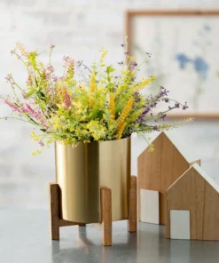 SULLIVANS Brass Planter On Stands - Set of 2 -Vigoro sales Store gold sullivans plant pots n2715 4f 1000