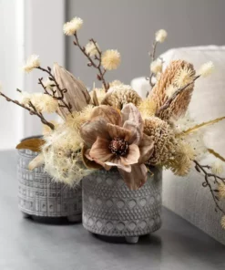 SULLIVANS Gray Geometric Print Cement Pot - Set of 3 -Vigoro sales Store gray patterned sullivans plant pots cmt1207 fa 1000