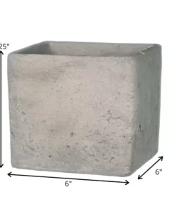 SULLIVANS Gray Cement Square Planter -Vigoro sales Store gray sullivans plant pots cmt1090 1f 1000
