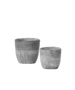SULLIVANS Gray Cement Pot (Set of 2)
