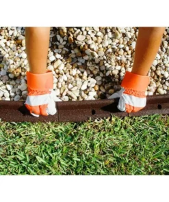 Vigoro EcoBorder 4 ft. Grey Rubber Landscape Edging (48-Count/Pallet) -Vigoro sales Store gray vigoro rubber edging ecobrd gy 48 40 1000