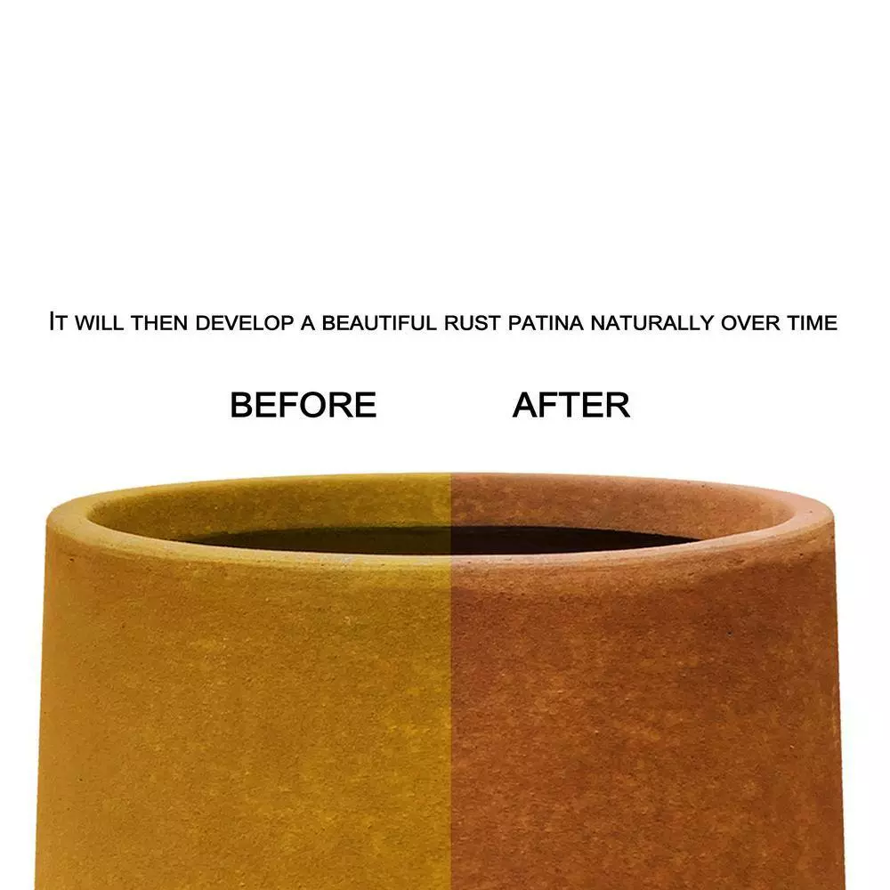 KANTE 16 in. Dia. Round Iron Oxide Concrete Bowl Planter, Outdoor Indoor Large Planter Pot with Drainage Hole 6 KANTE 16 in. Dia. Round Iron Oxide Concrete Bowl Planter, Outdoor Indoor Large Planter Pot with Drainage Hole - Image 4