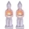 KANTE 12.8 in. H Gray Cement Buddha Garden Statue Tealight Candle Holder Ornament (2-Pack) -Vigoro sales Store kante garden statues sx20200174 64 1000