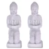 KANTE 12.8 in. H Gray Cement Buddha Garden Statue Tealight Candle Holder Ornament (2-Pack) -Vigoro sales Store kante garden statues sx20200176 64 1000