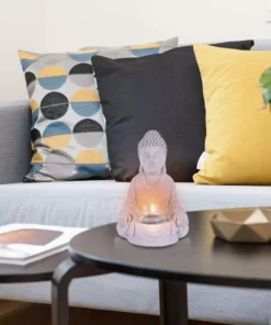 KANTE 6.5 in. H Gray Cement Sitting Buddha Garden Statue Tealight Candle Holder Ornament (2-Pack) 14 KANTE 6.5 in. H Gray Cement Sitting Buddha Garden Statue Tealight Candle Holder Ornament (2-Pack) -Vigoro sales Store kante garden statues sx20200177 fa 1000