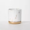 SULLIVANS Marbled White and Gold Terracotta Pot