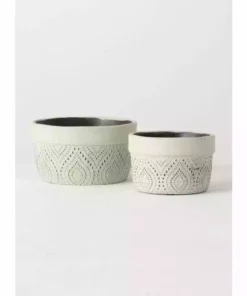 SULLIVANS Multi-Color Cement Dish Garden Pot (Set of 2) -Vigoro sales Store multicolor sullivans plant pots cmt1179 1f 1000