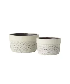 SULLIVANS Multi-Color Cement Dish Garden Pot (Set of 2)