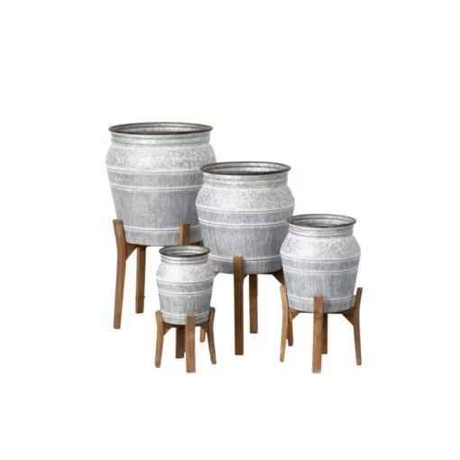 SULLIVANS Multi-Color Metal Planter On Stand (Set of 4) -Vigoro sales Store multicolor sullivans plant pots met1686 64 1000