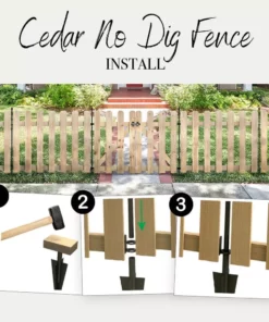 Vigoro 37.1 in. H x 45.35 in. W Cedar Garden Fence Panel -Vigoro sales Store natural cedar wood vigoro garden fencing 860664 76 1000