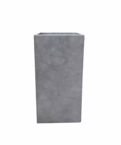 KANTE 20 in. H Square Natural Concrete/Fiberglass Indoor Outdoor Modern Seamless Tall Planter