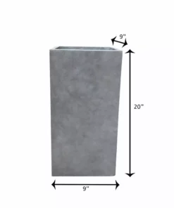 KANTE 20 in. H Square Natural Concrete/Fiberglass Indoor Outdoor Modern Seamless Tall Planter -Vigoro sales Store natural concrete kante plant pots osf0002a c80021 fa 1000