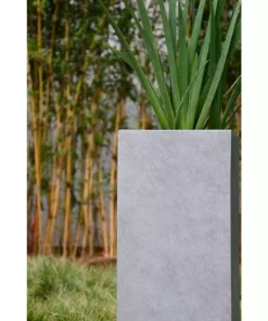 KANTE 28 in. H Square Natural Concrete/Fiberglass Indoor Outdoor Modern Seamless Tall Planter -Vigoro sales Store natural concrete kante plant pots osf0002c c80021 4f 1000