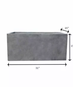 KANTE 31 in. L Rectangular Natural Concrete/Fiberglass Indoor Outdoor Elegant Long Planter -Vigoro sales Store natural concrete kante plant pots osf0104b c80021 1f 1000