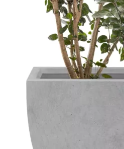 KANTE Square Natural Finish Lightweight Concrete & Weather Resistant Fiberglass Planters with Drainage Holes (Set of 3) -Vigoro sales Store natural concrete kante plant pots rf0126abc c80021 1f 1000