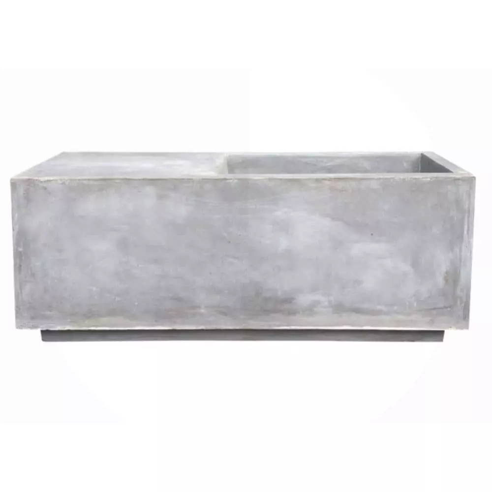 KANTE 37.4 in. L Natural Lightweight Concrete Modern Square Outdoor Planter 3 KANTE 37.4 in. L Natural Lightweight Concrete Modern Square Outdoor Planter