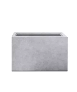 KANTE 6.89"W x 19.49"L x 15.94"H Rectangular Natural Finish Lightweight Concrete and Fiberglass Long Planter w/ Drainage Hole