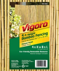 Vigoro 4 ft. H x 6 ft. W Natural Bamboo Fence 12 Vigoro 4 ft. H x 6 ft. W Natural Bamboo Fence -Vigoro sales Store natural vigoro garden fencing 4477405 4f 1000