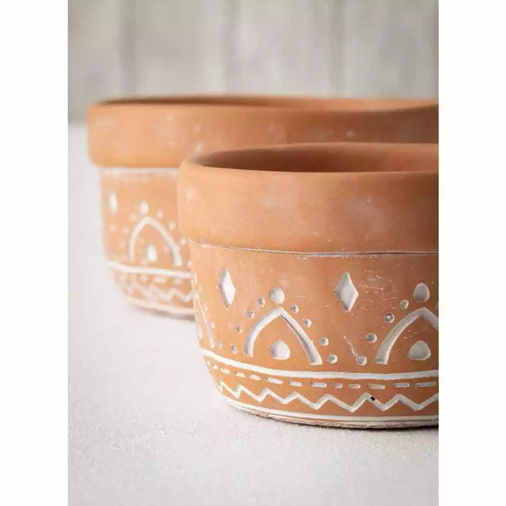 SULLIVANS Orange Cement Dish Garden Pot (Set of 2) 5 SULLIVANS Orange Cement Dish Garden Pot (Set of 2) - Image 3
