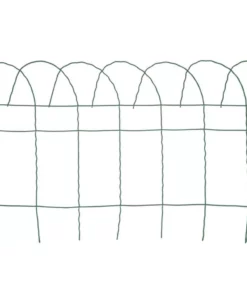 Vigoro 14 in. x 20 ft. Rolled Metal Garden Fence, Green -Vigoro sales Store powder coated green vigoro garden fencing 89311hd 4f 1000