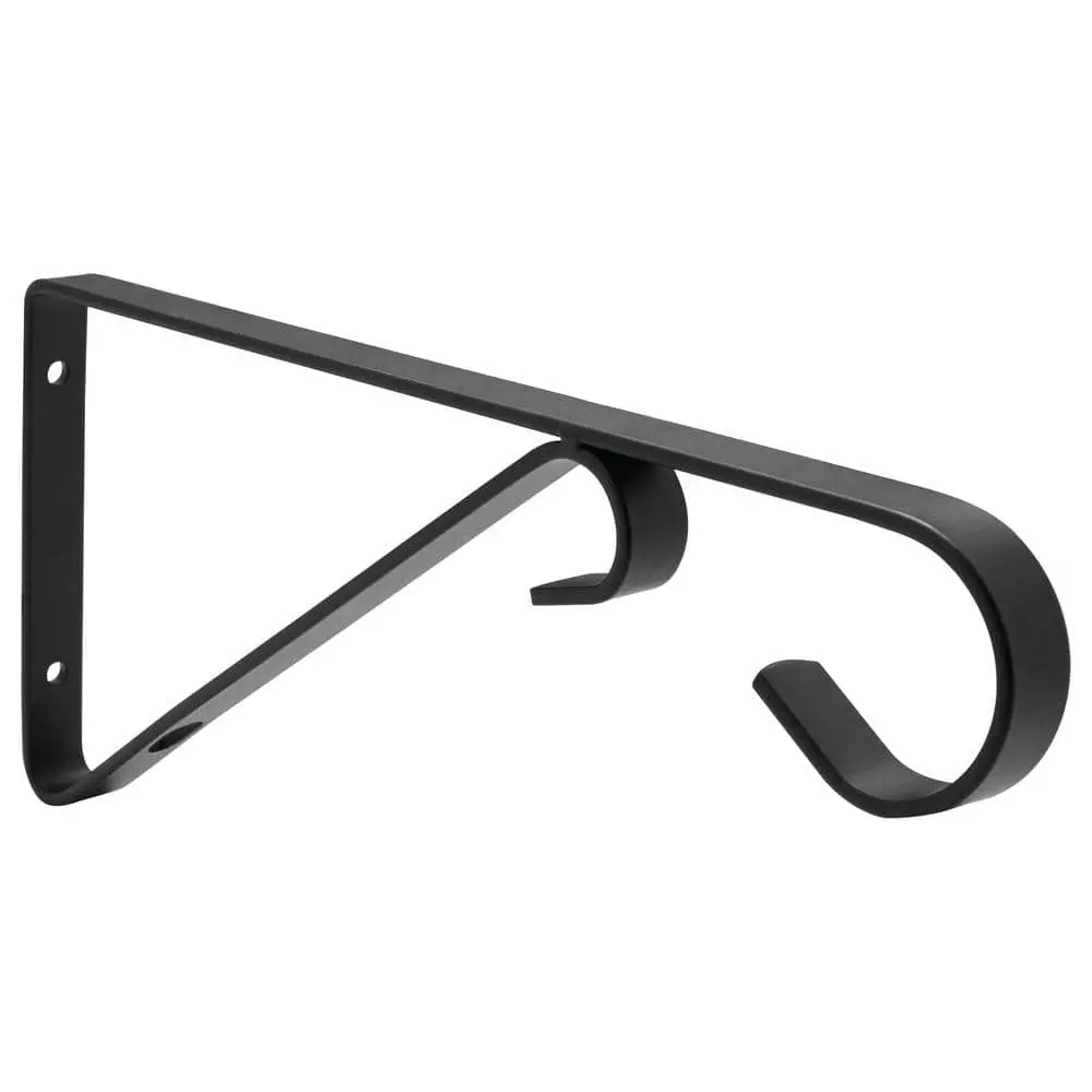 Vigoro 9.81 in. x 0.625 in. x 4.5 in. Black Iron Plant Bracket 3 Vigoro 9.81 in. x 0.625 in. x 4.5 in. Black Iron Plant Bracket