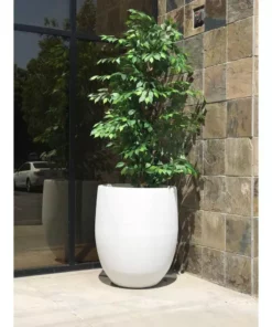 KANTE 21.7 in. H Round Pure White Concrete Indoor Outdoor Modern Tall Planter -Vigoro sales Store pure white kante plant pots osc0066a c80011 1f 1000