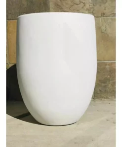 KANTE 21.7 in. H Round Pure White Concrete Indoor Outdoor Modern Tall Planter -Vigoro sales Store pure white kante plant pots osc0066a c80011 4f 1000
