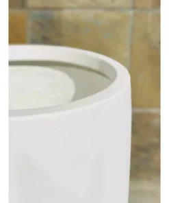 KANTE 21.7 in. H Round Pure White Concrete Indoor Outdoor Modern Tall Planter -Vigoro sales Store pure white kante plant pots osc0066a c80011 66 1000