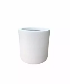 KANTE 9.8 in. W Round Pure White Concrete/Fiberglass Indoor Outdoor Modern Seamless Planter