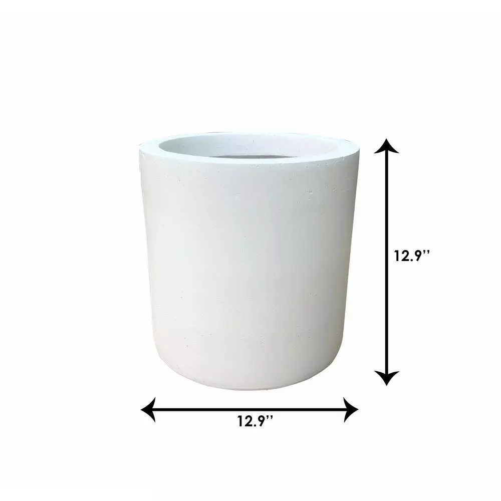 KANTE 12.9 in. W Round Pure White Concrete/Fiberglass Indoor Outdoor Modern Seamless Planter 7 KANTE 12.9 in. W Round Pure White Concrete/Fiberglass Indoor Outdoor Modern Seamless Planter - Image 5