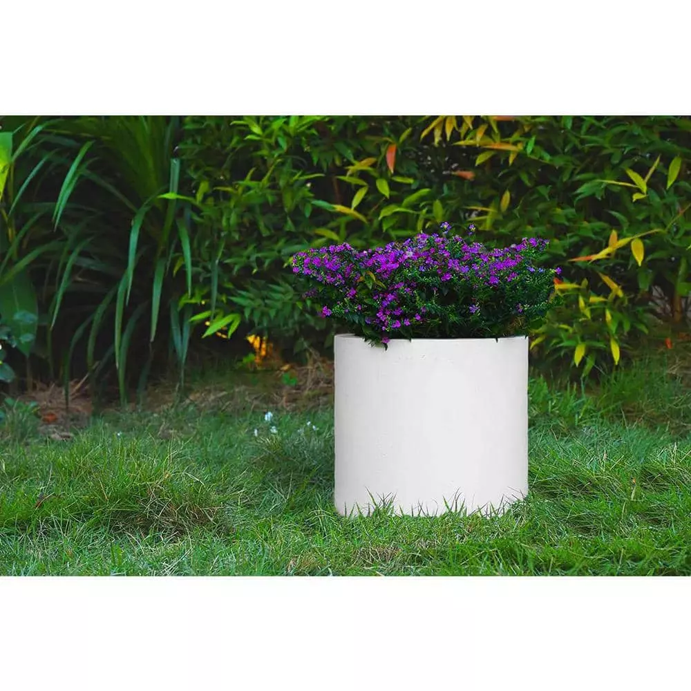 KANTE 12.9 in. W Round Pure White Concrete/Fiberglass Indoor Outdoor Modern Seamless Planter 3 KANTE 12.9 in. W Round Pure White Concrete/Fiberglass Indoor Outdoor Modern Seamless Planter